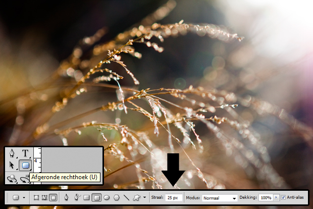 ronde hoeken in Photoshop