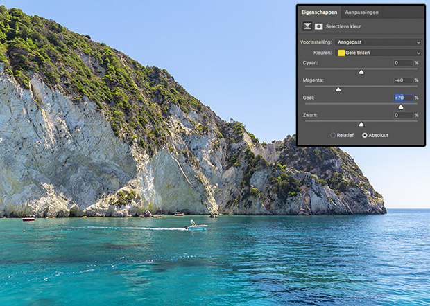 selectieve kleuren in Photoshop