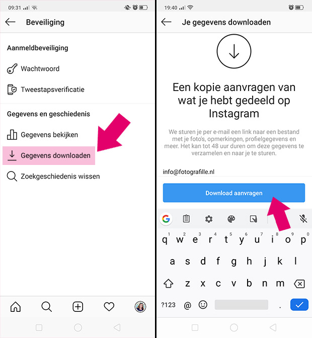 download Insta profiel