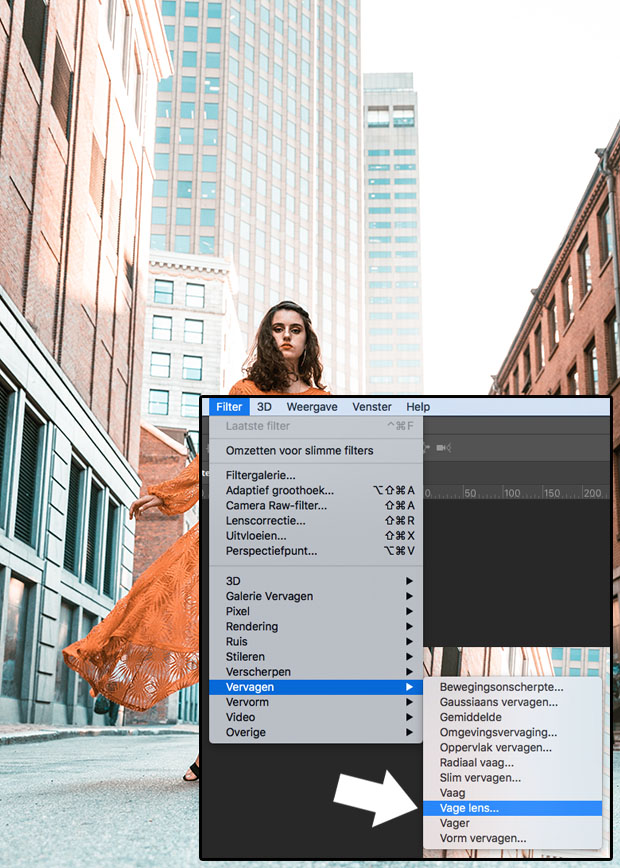 photoshop onscherpe achtergrond