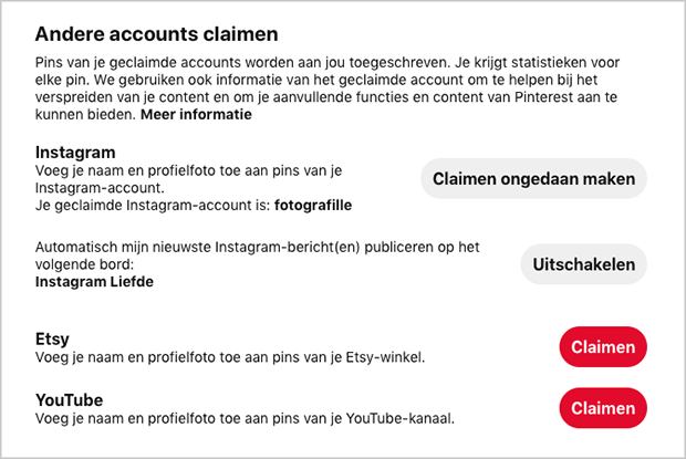 Instagram foto's automatisch op Pinterest