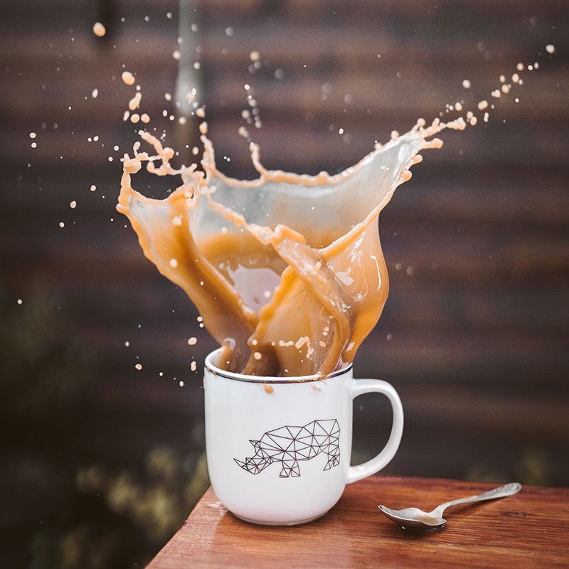 splash fotografie koffie